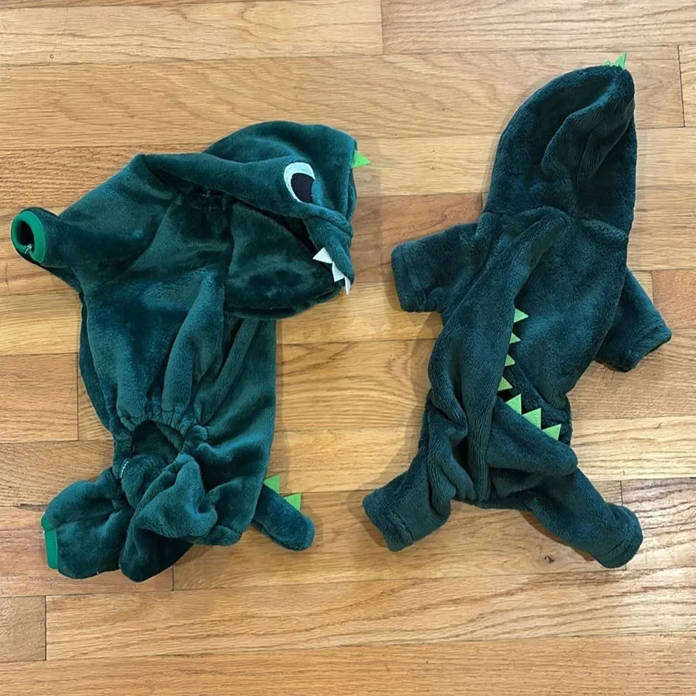 NWT Pet Dog/Puppy Cute Dinosaur Cosplay Costume Hoodie Jumpsuit Onesie Halloween